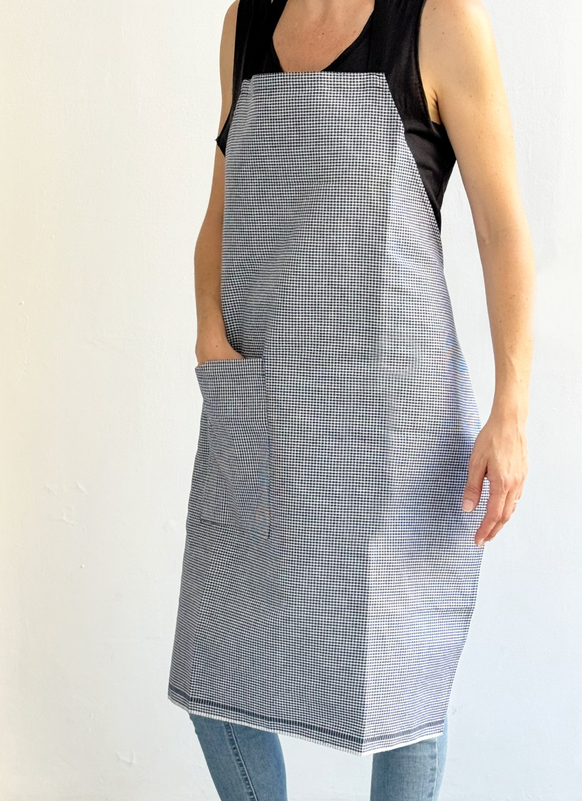 Davantal quadre blau